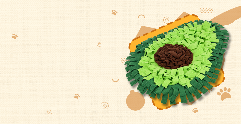 Avocado-shaped pet snuffle mat 