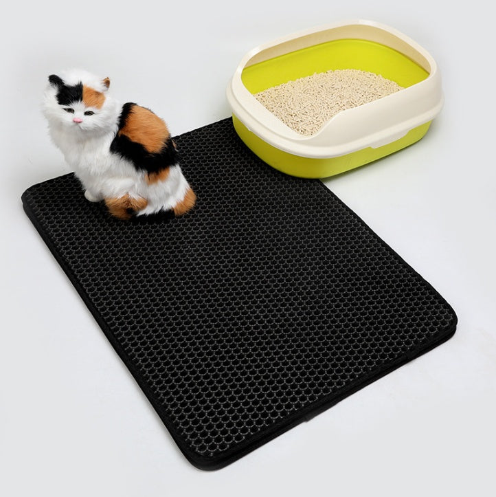 Double layer cat litter mat