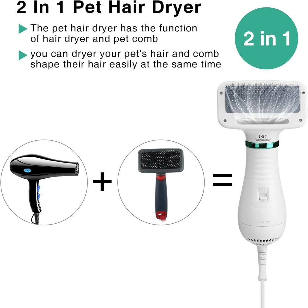 2-in-1 Dog Hair Dryer & Brush